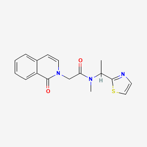 molecular formula C17H17N3O2S B5587406 N-methyl-2-(1-oxoisoquinolin-2(1H)-yl)-N-[1-(1,3-thiazol-2-yl)ethyl]acetamide 