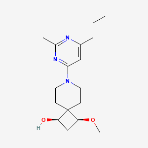 molecular formula C17H27N3O2 B5587409 (1R*,3S*)-3-methoxy-7-(2-methyl-6-propylpyrimidin-4-yl)-7-azaspiro[3.5]nonan-1-ol 