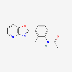 molecular formula C16H15N3O2 B5587439 N-(2-甲基-3-[1,3]恶唑并[4,5-b]吡啶-2-基苯基)丙酰胺 