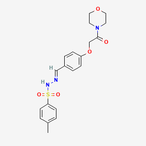 molecular formula C20H23N3O5S B5587444 4-甲基-N'-{4-[2-(4-吗啉基)-2-氧代乙氧基]亚苄基}苯磺酰肼 