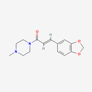 molecular formula C15H18N2O3 B5587450 1-[3-(1,3-苯并二氧杂环-5-基)丙烯酰基]-4-甲基哌嗪 
