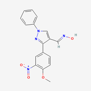 molecular formula C17H14N4O4 B5587472 3-(4-methoxy-3-nitrophenyl)-1-phenyl-1H-pyrazole-4-carbaldehyde oxime 