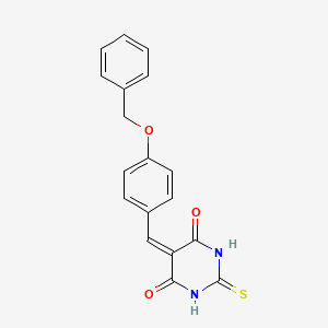 molecular formula C18H14N2O3S B5587483 5-[4-(benzyloxy)benzylidene]-2-thioxodihydro-4,6(1H,5H)-pyrimidinedione 