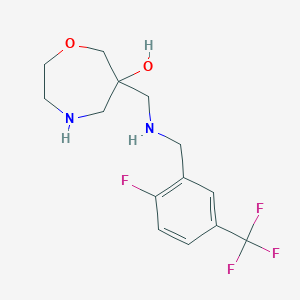 molecular formula C14H18F4N2O2 B5587490 6-({[2-fluoro-5-(trifluoromethyl)benzyl]amino}methyl)-1,4-oxazepan-6-ol dihydrochloride 