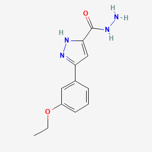 molecular formula C12H14N4O2 B5587508 3-(3-ethoxyphenyl)-1H-pyrazole-5-carbohydrazide 