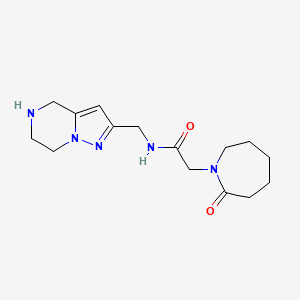 molecular formula C15H23N5O2 B5587527 2-(2-oxo-1-azepanyl)-N-(4,5,6,7-tetrahydropyrazolo[1,5-a]pyrazin-2-ylmethyl)acetamide hydrochloride 