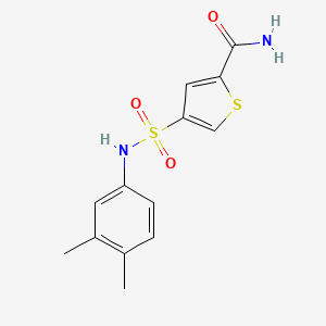 molecular formula C13H14N2O3S2 B5587538 4-{[(3,4-dimethylphenyl)amino]sulfonyl}-2-thiophenecarboxamide 