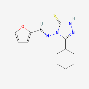 molecular formula C13H16N4OS B5587543 5-环己基-4-[(2-呋喃甲亚氨基)氨基]-4H-1,2,4-三唑-3-硫醇 