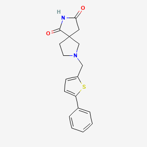 molecular formula C18H18N2O2S B5587551 7-[(5-phenyl-2-thienyl)methyl]-2,7-diazaspiro[4.4]nonane-1,3-dione 