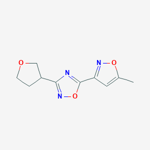 molecular formula C10H11N3O3 B5587562 5-(5-methylisoxazol-3-yl)-3-(tetrahydrofuran-3-yl)-1,2,4-oxadiazole 