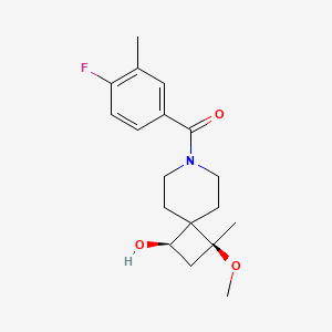 molecular formula C18H24FNO3 B5587566 (1R*,3S*)-7-(4-fluoro-3-methylbenzoyl)-3-methoxy-3-methyl-7-azaspiro[3.5]nonan-1-ol 