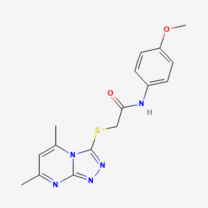 molecular formula C16H17N5O2S B5587578 2-[(5,7-dimethyl[1,2,4]triazolo[4,3-a]pyrimidin-3-yl)thio]-N-(4-methoxyphenyl)acetamide 