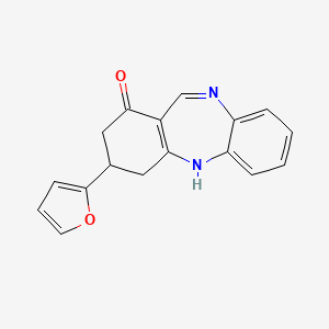 molecular formula C17H14N2O2 B5587587 3-(2-furyl)-2,3,4,5-tetrahydro-1H-dibenzo[b,e][1,4]diazepin-1-one 