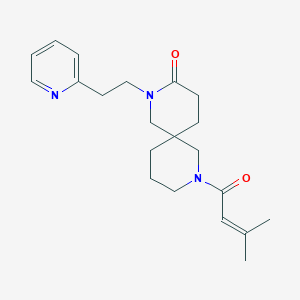 molecular formula C21H29N3O2 B5587610 8-(3-methyl-2-butenoyl)-2-[2-(2-pyridinyl)ethyl]-2,8-diazaspiro[5.5]undecan-3-one 