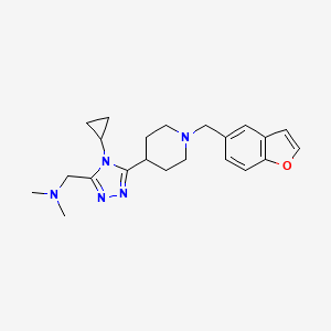 molecular formula C22H29N5O B5587627 ({5-[1-(1-benzofuran-5-ylmethyl)piperidin-4-yl]-4-cyclopropyl-4H-1,2,4-triazol-3-yl}methyl)dimethylamine 