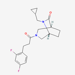 molecular formula C20H24F2N2O2 B5587655 (1S*,5R*)-6-(cyclopropylmethyl)-3-[3-(2,4-difluorophenyl)propanoyl]-3,6-diazabicyclo[3.2.2]nonan-7-one 