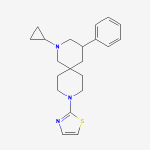 molecular formula C21H27N3S B5587662 2-cyclopropyl-4-phenyl-9-(1,3-thiazol-2-yl)-2,9-diazaspiro[5.5]undecane 