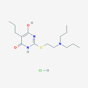 molecular formula C15H28ClN3O2S B5587666 2-{[2-(dipropylamino)ethyl]thio}-6-hydroxy-5-propyl-4(3H)-pyrimidinone hydrochloride 