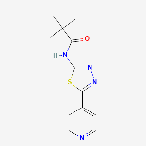 molecular formula C12H14N4OS B5587674 2,2-二甲基-N-[5-(4-吡啶基)-1,3,4-噻二唑-2-基]丙酰胺 
