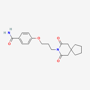 molecular formula C19H24N2O4 B5587675 4-[3-(7,9-二氧代-8-氮杂螺[4.5]癸-8-基)丙氧基]苯甲酰胺 