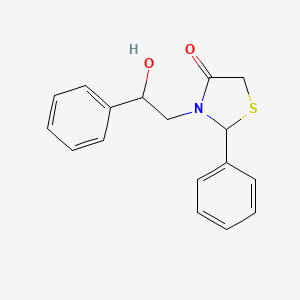 3-(2-hydroxy-2-phenylethyl)-2-phenyl-1,3-thiazolidin-4-one