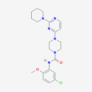 molecular formula C21H27ClN6O2 B5587713 N-(5-chloro-2-methoxyphenyl)-4-[2-(1-piperidinyl)-4-pyrimidinyl]-1-piperazinecarboxamide 
