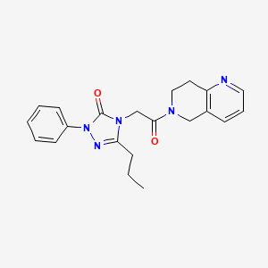 molecular formula C21H23N5O2 B5587724 4-[2-(7,8-dihydro-1,6-naphthyridin-6(5H)-yl)-2-oxoethyl]-2-phenyl-5-propyl-2,4-dihydro-3H-1,2,4-triazol-3-one 