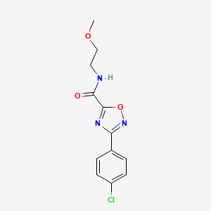 molecular formula C12H12ClN3O3 B5587750 3-(4-chlorophenyl)-N-(2-methoxyethyl)-1,2,4-oxadiazole-5-carboxamide 