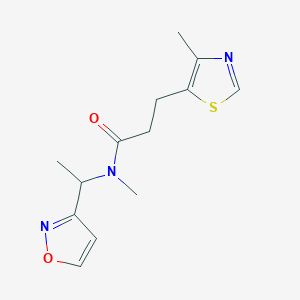 molecular formula C13H17N3O2S B5587770 N-[1-(3-isoxazolyl)ethyl]-N-methyl-3-(4-methyl-1,3-thiazol-5-yl)propanamide 