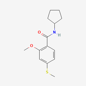 molecular formula C14H19NO2S B5587788 N-cyclopentyl-2-methoxy-4-(methylthio)benzamide 