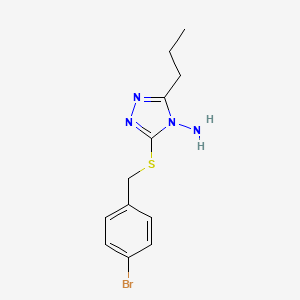molecular formula C12H15BrN4S B5587827 3-[(4-溴苯甲基)硫代]-5-丙基-4H-1,2,4-三唑-4-胺 