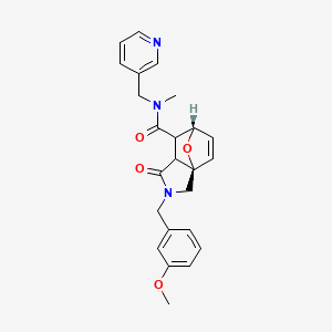 molecular formula C24H25N3O4 B5587840 (3aR*,6S*)-2-(3-methoxybenzyl)-N-methyl-1-oxo-N-(pyridin-3-ylmethyl)-1,2,3,6,7,7a-hexahydro-3a,6-epoxyisoindole-7-carboxamide 