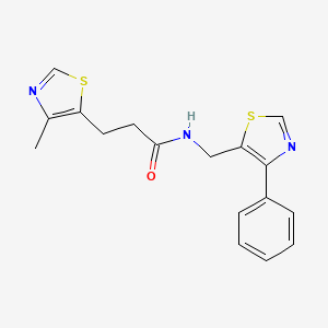 molecular formula C17H17N3OS2 B5587858 3-(4-methyl-1,3-thiazol-5-yl)-N-[(4-phenyl-1,3-thiazol-5-yl)methyl]propanamide 