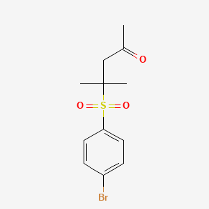molecular formula C12H15BrO3S B5587887 4-[(4-bromophenyl)sulfonyl]-4-methyl-2-pentanone 