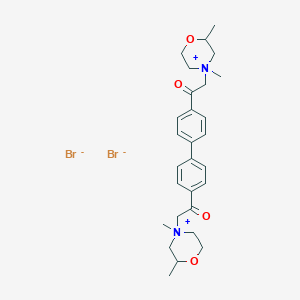 molecular formula C28H38Br2N2O4 B055879 Morpholinium, 4,4'-((1,1'-biphenyl)-4,4'-diylbis(2-oxo-2,1-ethanediyl))bis(2,4-dimethyl-, dibromide CAS No. 123489-68-9