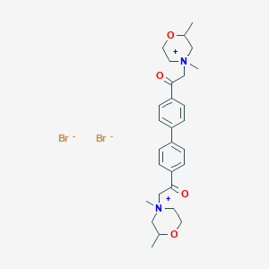 4,4'-Bis((2-methyl-2,3,5,6-tetrahydro-1,4-oxazin-4-yl)acetyl)biphenyl dimethiobromide