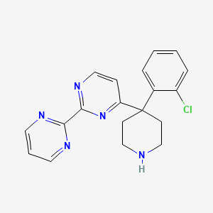 molecular formula C19H18ClN5 B5587910 4-[4-(2-chlorophenyl)-4-piperidinyl]-2,2'-bipyrimidine hydrochloride 