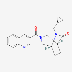 molecular formula C21H23N3O2 B5587923 (1S*,5R*)-6-(cyclopropylmethyl)-3-(3-quinolinylcarbonyl)-3,6-diazabicyclo[3.2.2]nonan-7-one 