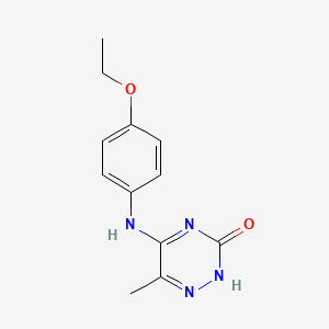 molecular formula C12H14N4O2 B5587944 5-[(4-ethoxyphenyl)amino]-6-methyl-1,2,4-triazin-3(2H)-one 