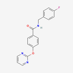 molecular formula C18H14FN3O2 B5587953 N-(4-fluorobenzyl)-4-(2-pyrimidinyloxy)benzamide 