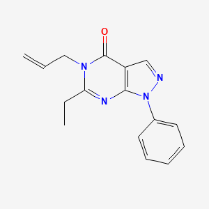 molecular formula C16H16N4O B5587960 5-烯丙基-6-乙基-1-苯基-1,5-二氢-4H-吡唑并[3,4-d]嘧啶-4-酮 