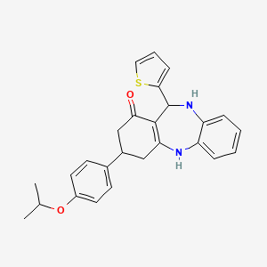 molecular formula C26H26N2O2S B5587969 3-(4-isopropoxyphenyl)-11-(2-thienyl)-2,3,4,5,10,11-hexahydro-1H-dibenzo[b,e][1,4]diazepin-1-one 