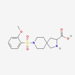 molecular formula C16H22N2O5S B5587970 8-[(2-甲氧基苯基)磺酰基]-2,8-二氮杂螺[4.5]癸烷-3-羧酸 