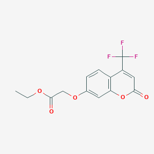 molecular formula C14H11F3O5 B5587997 乙酸[2-氧代-4-(三氟甲基)-2H-色烯-7-基]氧基乙酯 