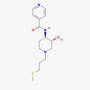 N-{(3R*,4R*)-3-hydroxy-1-[3-(methylthio)propyl]piperidin-4-yl}isonicotinamide
