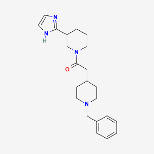 molecular formula C22H30N4O B5588024 1-[(1-benzyl-4-piperidinyl)acetyl]-3-(1H-imidazol-2-yl)piperidine 
