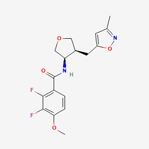 molecular formula C17H18F2N2O4 B5588035 2,3-difluoro-4-methoxy-N-{(3R*,4S*)-4-[(3-methylisoxazol-5-yl)methyl]tetrahydrofuran-3-yl}benzamide 
