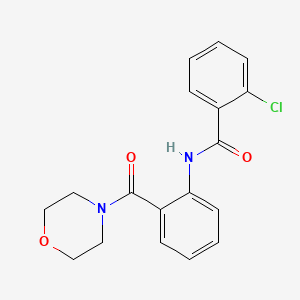 molecular formula C18H17ClN2O3 B5588036 2-chloro-N-[2-(4-morpholinylcarbonyl)phenyl]benzamide 