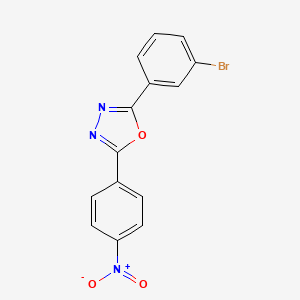molecular formula C14H8BrN3O3 B5588070 2-(3-bromophenyl)-5-(4-nitrophenyl)-1,3,4-oxadiazole 