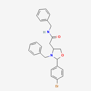 molecular formula C25H25BrN2O2 B5588072 N-benzyl-2-[3-benzyl-2-(4-bromophenyl)-1,3-oxazolidin-4-yl]acetamide 